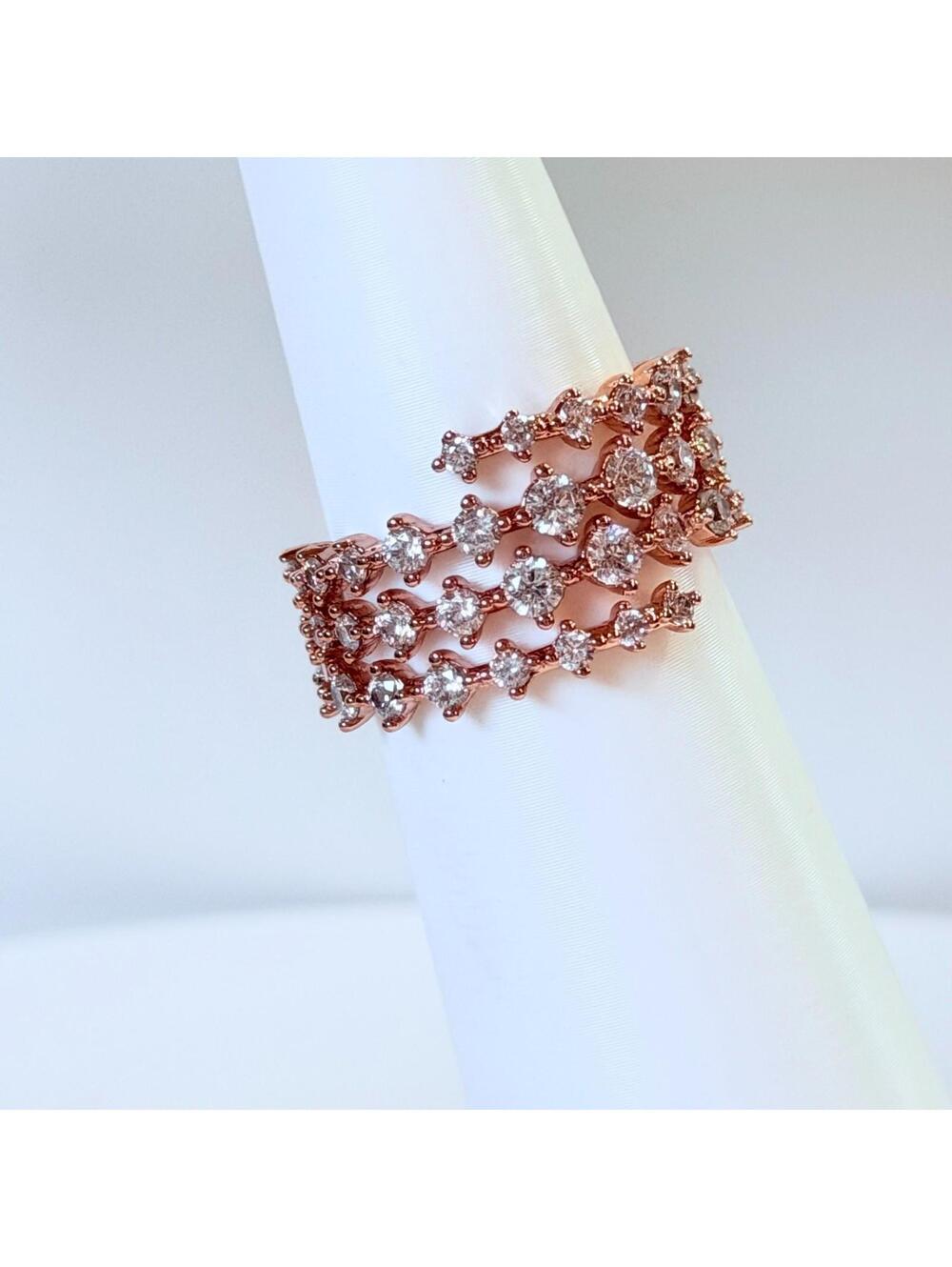 Bomb Party April Ring Sz 9 "Passing Glances" Clear CZ on Rose Gold